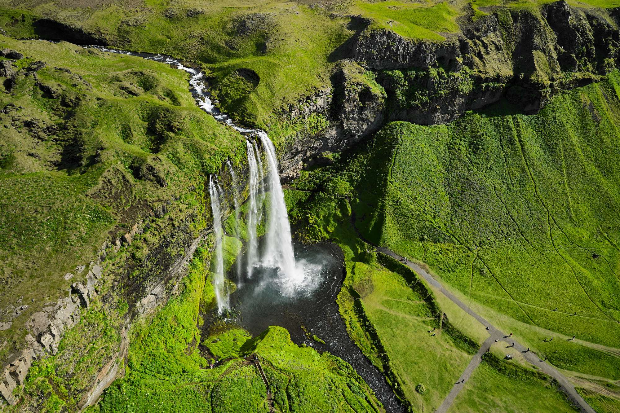 iceland south west seljalandsfoss aerial rth