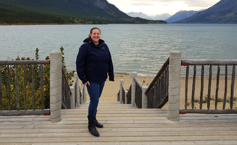 worldwide team lauren in location at bennett lake