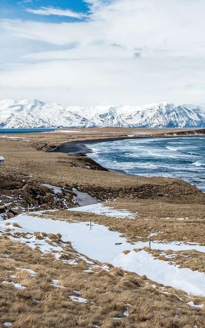 north iceland coastline near husavik winter istk