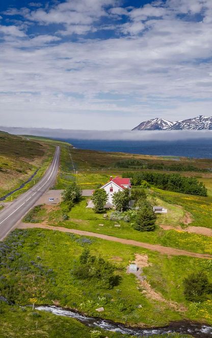 north iceland eyjafjordur aerial view rth