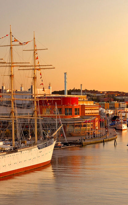 west sweden gothenburg harbour sunset vs