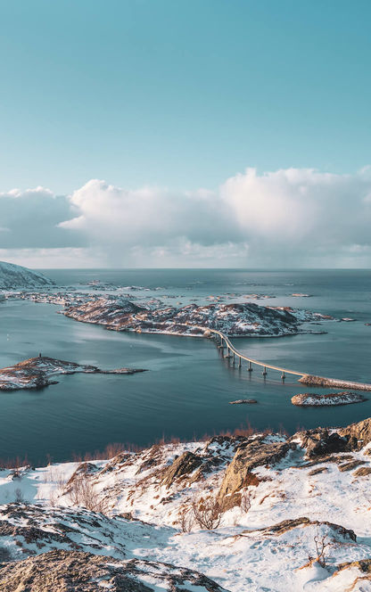 Snow covered landscapes of Sommaroy