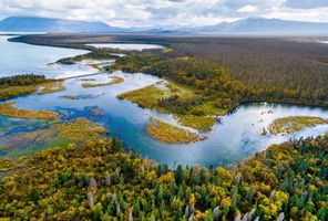 Aerial views over Denali National Park