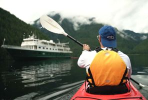 alaska kayaking in fjord from wilderness explorer uc