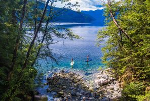 canada british columbia paddle boarding at klahoose