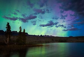 canada northern lights near jasper alberta istk