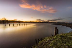 canada sunset over oyster bay campbell river istk