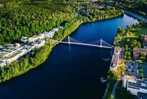 central finland aerial view of jyvaskyla istk