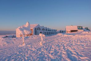 finnish lapland star arctic hotel exterior dusk