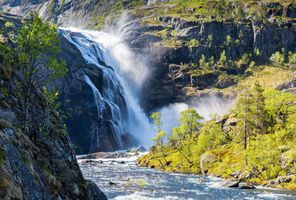 fjord norway hardangervidda national park waterfall astk