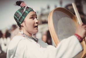 greenland drum dancer performing vg