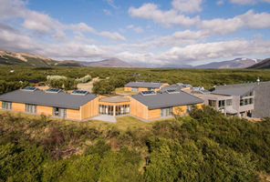 hotel husafell aerial view