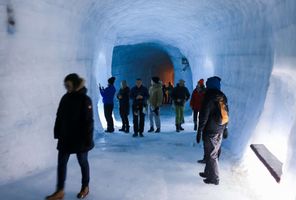 iceland langjokull ice cave into the glacier rg