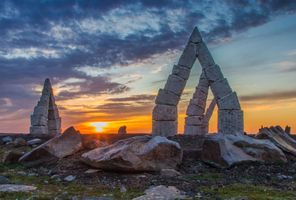 iceland north arctic henge sunset