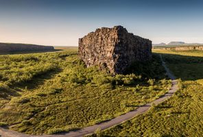 iceland north asbyrgi drone view rth