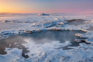 iceland north east lake myvatn frozen landscape rth