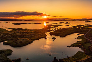 iceland north east myvatn kalfastrond sunset rth