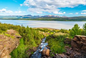 iceland north lake lagarfljot near egilsstadir istk