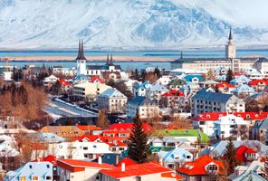 iceland reykjavik city rooftops winter istk