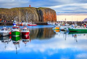 iceland snaefellsnes stykkisholmur harbour doll