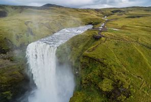 iceland south west skogafoss aerial rth