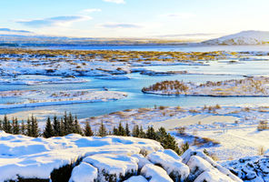 iceland south west thingvellir winter sun istk