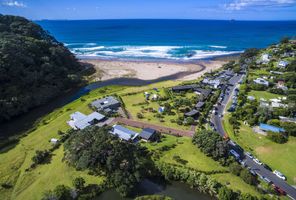 new zealand coromandel aerial view hot water beach istk