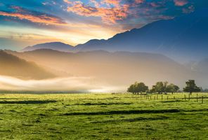 new zealand fields and mountains near arrowtown istk