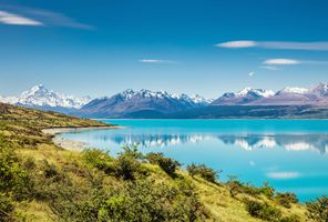 new zealand lake pukaki mt cook glacier istk