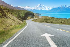 new zealand lake pukaki road to mt cook via istk