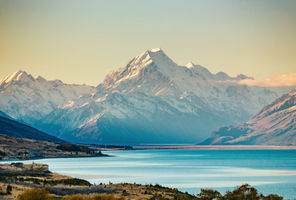 new zealand view of mt cook over lake pukaki astk