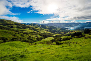 new zealand view to akaroa banks peninsula istk