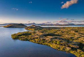 north iceland aerial view pseudo craters myvatn rth