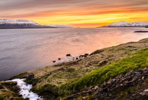 north iceland eyjafjordur near akureyri sunset istk