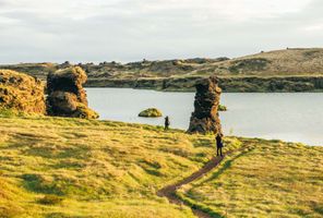 north iceland lava pillars at hofdi lake myvatn gt