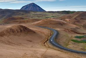 north iceland road1 winding round namaskard rth