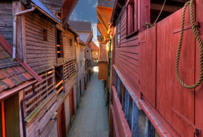 norway bergen bryggen wooden houses istk