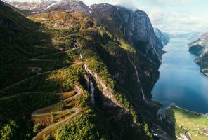 norway fjords aerial view lysefjorden istk