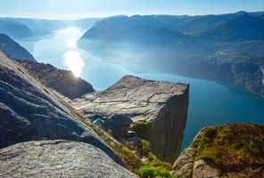 norway pulpit rock overlooking lysefjorden istk