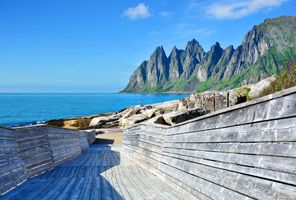 norway senja walkway to beach okshornan peaks devils jaw istk