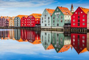 norway trondheim wharf colourful buildings istk