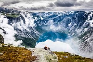 norway view over fjords at trolltunga sstk