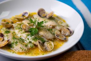 spain bilbao fish dish cooked al pil pil istk