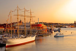 west sweden gothenburg harbour sunset vs