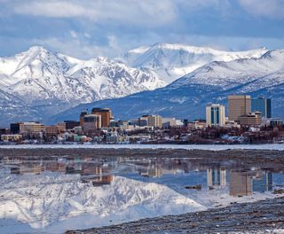 alaska anchorage skyline winter istk