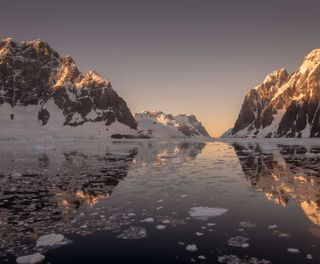 antarctic peninsula lemaire channel early morning light istk