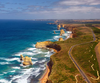 australia victoria great ocean road twelve apostles aerial view adsk