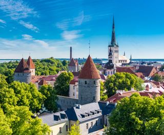 estonia tallinn skyline over st nicholas church astk