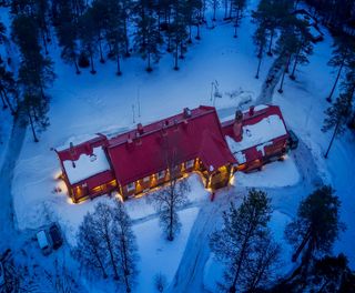 finnish lapland aerial view of beana laponia rth