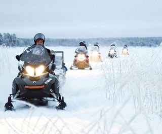 finnish lapland snowmobiling from nellim